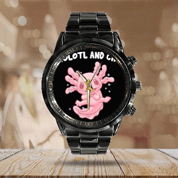 Discover Chill Animal Meme Salamander Animal Pun Calendar Steel Band Watch