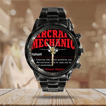 Discover Aircraft Mechanic Definition Airplane Aircraft Calendar Steel Band Watch