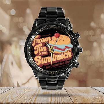 Discover Ice Cream Sandwich Calendar Steel Band Watch