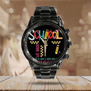 Discover Back to School Teacher Tour Calendar Steel Band Watch