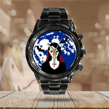 Discover Scary Vampire Lady Halloween Calendar Steel Band Watch girls women