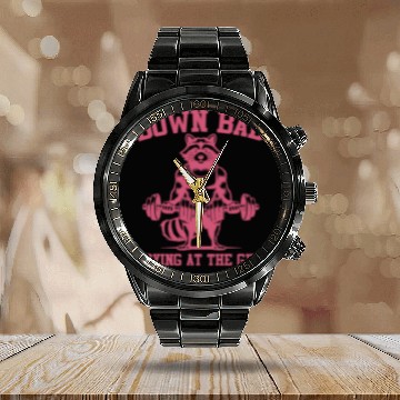 Discover Down Bad Crying At The Gym Raccoon Funny Calendar Steel Band Watch