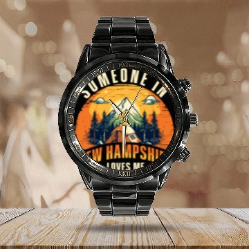 Discover Someone In New Hampshire Loves Me Calendar Steel Band Watch