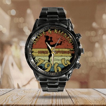 Discover 60th birthday Alive and kickin since 09/1964 Calendar Steel Band Watch