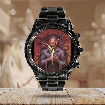 Discover Halloween Night, Trick or Treat, Fright Night Calendar Steel Band Watch
