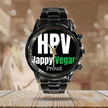 Discover HPV Happy Vegan Proud Awareness Warrior Ovarian Calendar Steel Band Watch