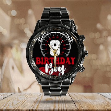 Discover Kids Birthday Boy 8 Eight Race Car 8th Birthday Calendar Steel Band Watch