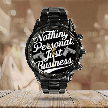 Discover Mobster Gangster Mafia Organized Crime Boss Calendar Steel Band Watch