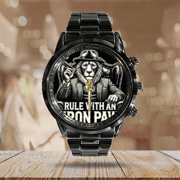 Discover Mobster Gangster Mafia Organized Crime Boss Calendar Steel Band Watch