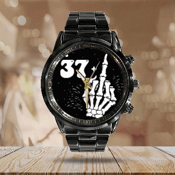 Discover I Am 37 Plus Middle Finger - 38th Birthday Calendar Steel Band Watch