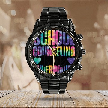 Discover School Counselor Tie Dye School Calendar Steel Band Watch