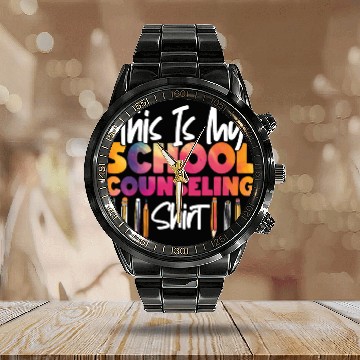 Discover School Counselor Watercolor This Calendar Steel Band Watch