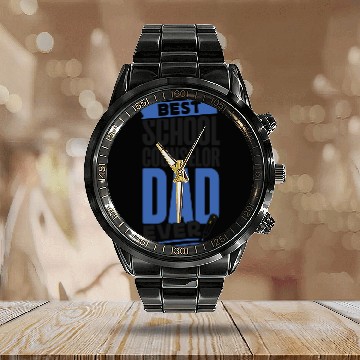 Discover School Counselor Dad Best School Calendar Steel Band Watch