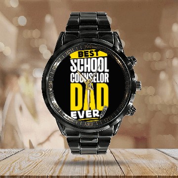 Discover School Counselor Dad Best School Calendar Steel Band Watch