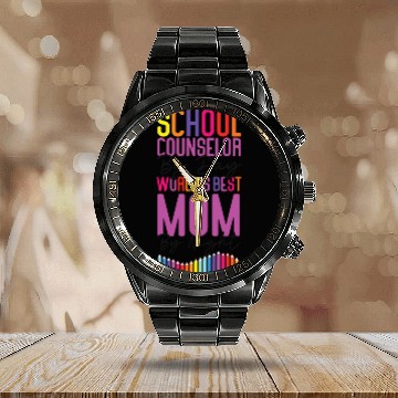 Discover School Counselor Mom School Calendar Steel Band Watch