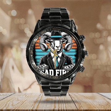 Discover Mobster Gangster Mafia Organized Crime Boss Calendar Steel Band Watch