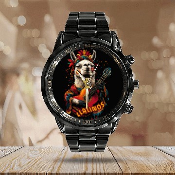 Discover llama latinos Calendar Steel Band Watch
