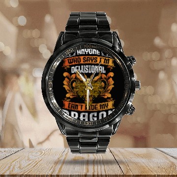 Discover Dragon Mythical Creatures Middle Ages Culture Calendar Steel Band Watch