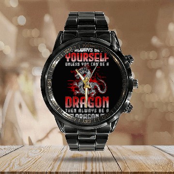 Discover Dragons Fantasy Tattoo Calendar Steel Band Watch