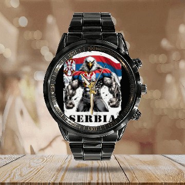 Discover Serbia Eagle Bodybuilding Design Calendar Steel Band Watch