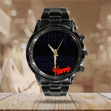Discover Kamala Harris President USA 2024 Calendar Steel Band Watch