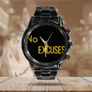 Discover No Excuses Gold Calendar Steel Band Watch