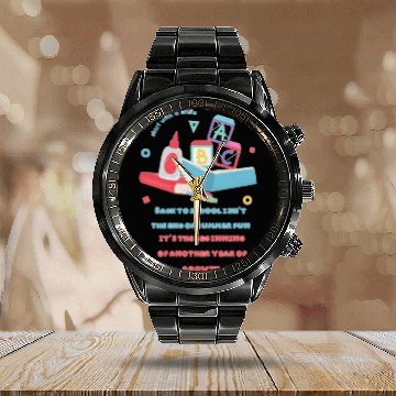 Discover Growth Begins Here Calendar Steel Band Watch