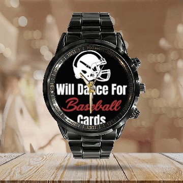Discover Will Dance For Baseball Cards Collector Trader Calendar Steel Band Watch