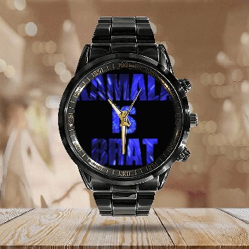 Discover Kamala Harris is brat, 2024 presidential Campaign Calendar Steel Band Watch