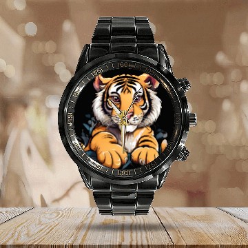 Discover Baby Tiger Calendar Steel Band Watch