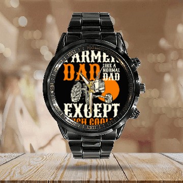 Discover Farmer Yard Farmer Agriculture Calendar Steel Band Watch