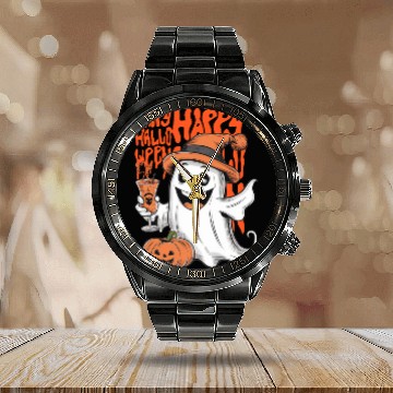Discover happy halloween Calendar Steel Band Watch