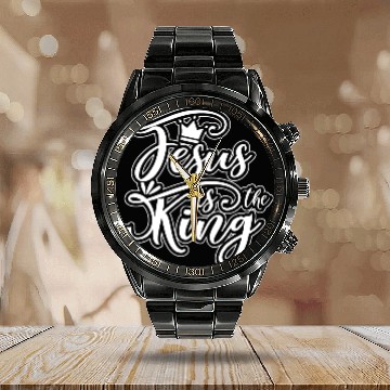 Discover Jesus Is King Love Jesus Christian Christmas Calendar Steel Band Watch