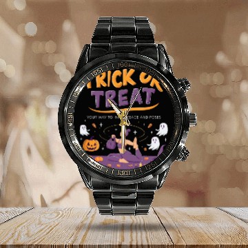 Discover Trick or Treat Calendar Steel Band Watch