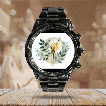Discover Wildflower Whisper Calendar Steel Band Watch