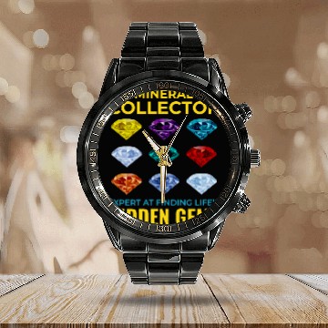 Discover Crystal Collecting Rock Hunting Mineral Collector Calendar Steel Band Watch