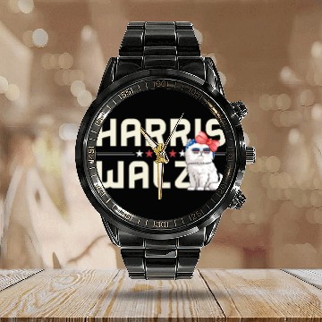 Discover Kamala Harris For President 2024 Calendar Steel Band Watch