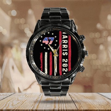 Discover Kamala Harris For President 2024 Calendar Steel Band Watch