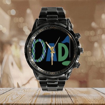 Discover Dad Golf Birthday Boy Family Matching Golf Calendar Steel Band Watch