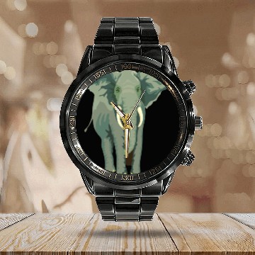Discover Elephant Face Funny Calendar Steel Band Watch - Funny Animal Face Lover