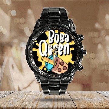 Discover Kawaii Milk Tea Tea Balls Calendar Steel Band Watch