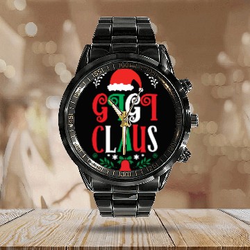 Discover Gigi Claus Christmas Family Group Matching Pajama Calendar Steel Band Watch