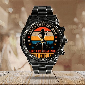 Discover Cross Country Running Mom XC Running and Trail Calendar Steel Band Watch