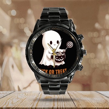 Discover Trick or Treat Calendar Steel Band Watch