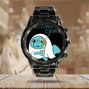 Discover Ghost Manatee - Halloween Dawg Calendar Steel Band Watch