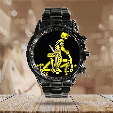 Discover BMX Bike Bandits ZX Spectrum 8-bit Calendar Steel Band Watch