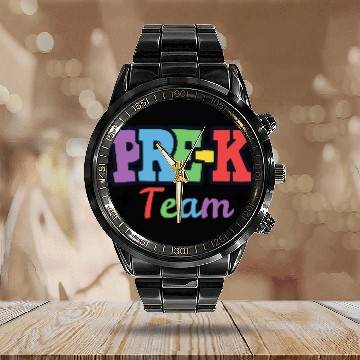 Discover Pre-K Team - Preschool Teacher Calendar Steel Band Watch