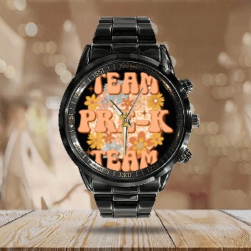 Discover Pre-K Team - Pre Kindergarten Teacher Calendar Steel Band Watch