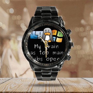 Discover Computer Tabs Calendar Steel Band Watch
