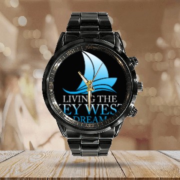Discover Florida Keys LIVING THE KEY-WEST DREAM Sailor Calendar Steel Band Watch